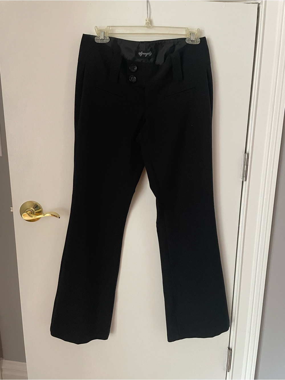 Black Bootcut Trousers with Button Waist